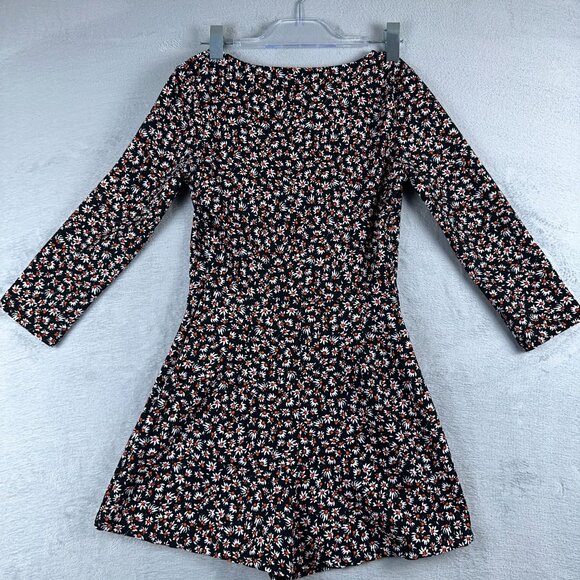 Bershka Womens Playsuit Romper Floral Print Notch Front Square Neck Multicolor M - Picture 3 of 14